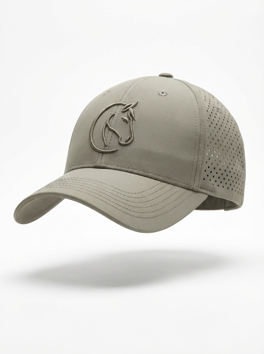 CAVARA Perforated Baseball Hat KHAKI