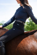 THE ELOISE Long Sleeve Crew Neck Perforated SHADOWNAVY